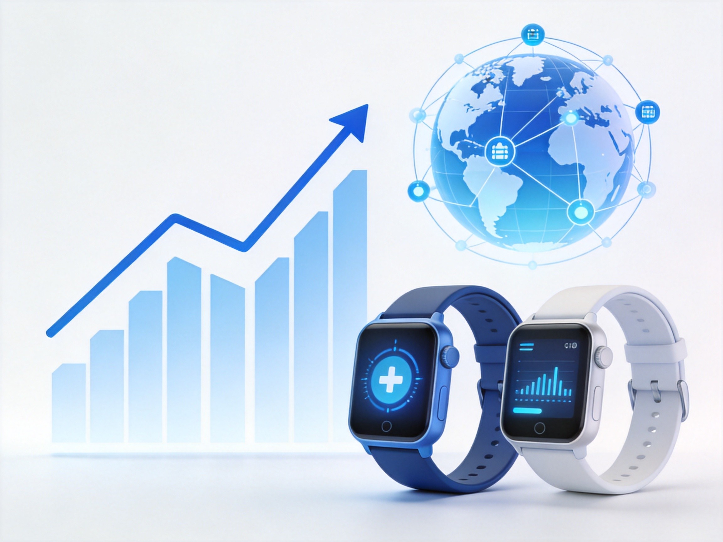 Wearable device market growth data visualization