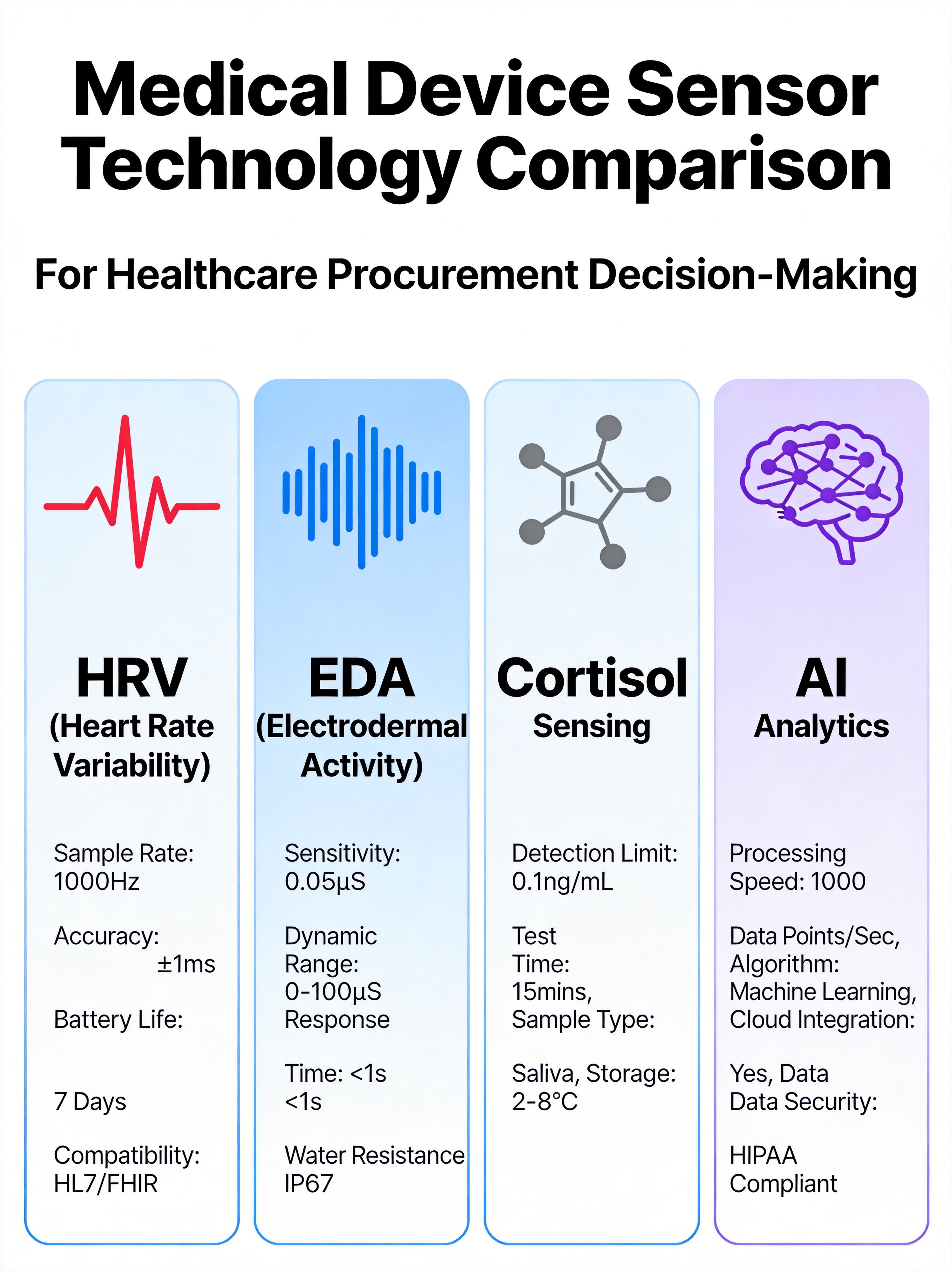 Mental Health Wearable Sensor Technologies - HRV EDA Cortisol AI Comparison