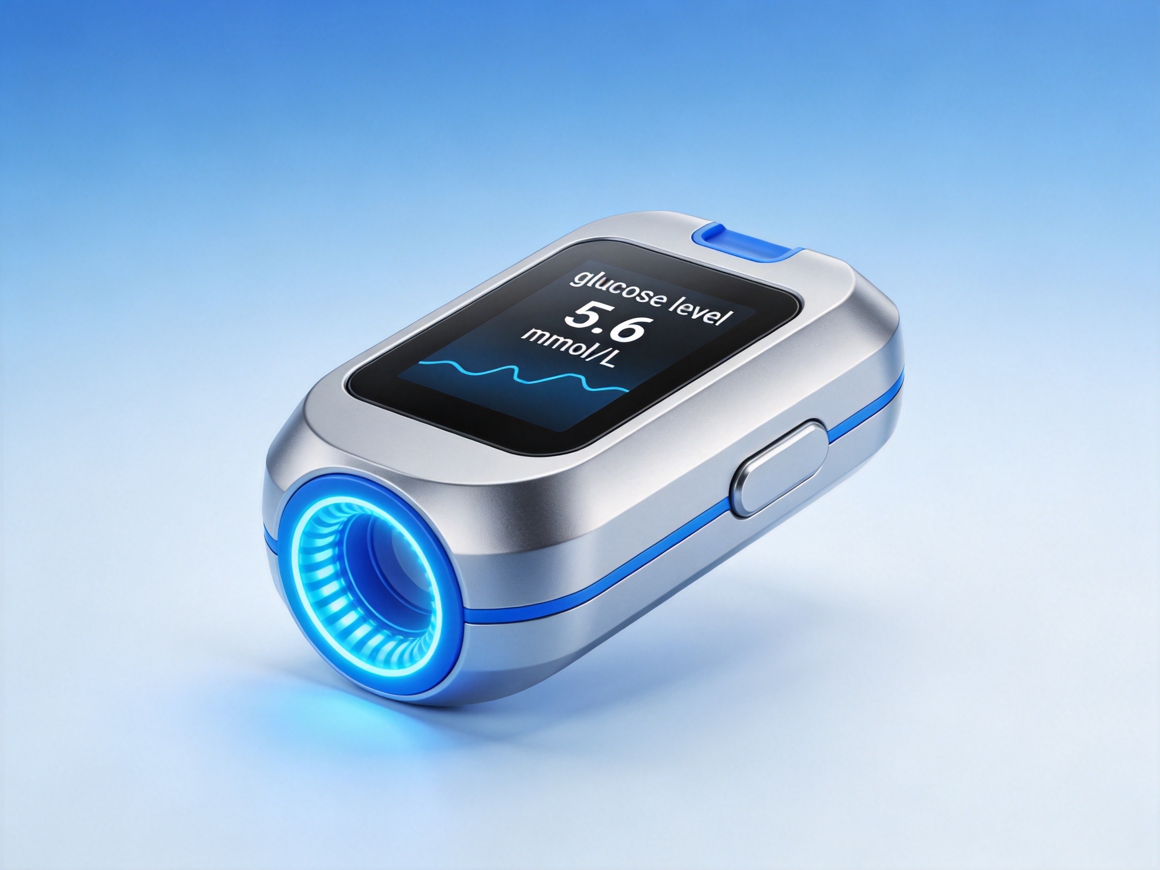 Non-invasive blood glucose monitoring smartwatch with medical blue sensor ring