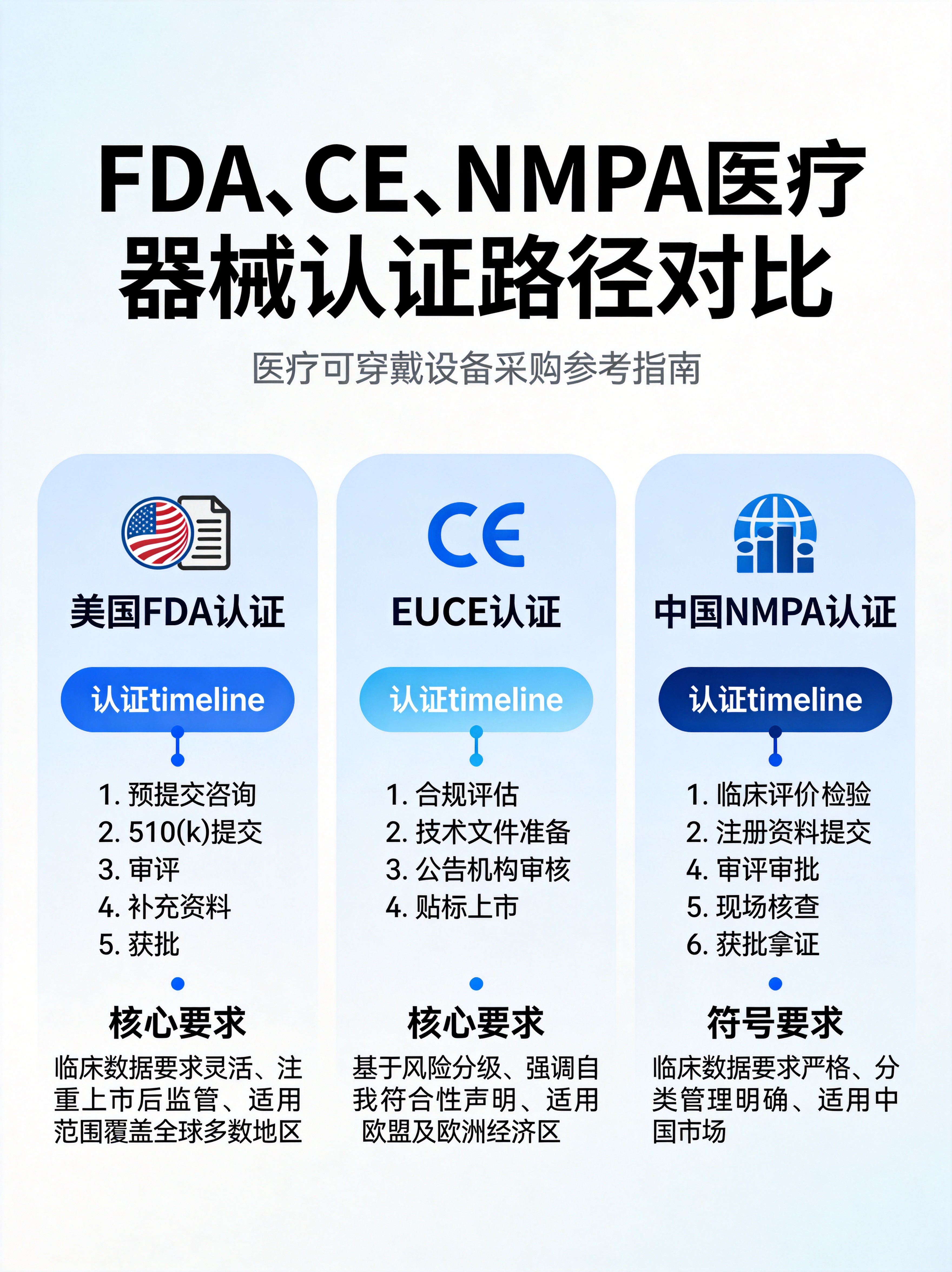 FDA CE NMPA Certification Comparison for Wearable Medical Devices