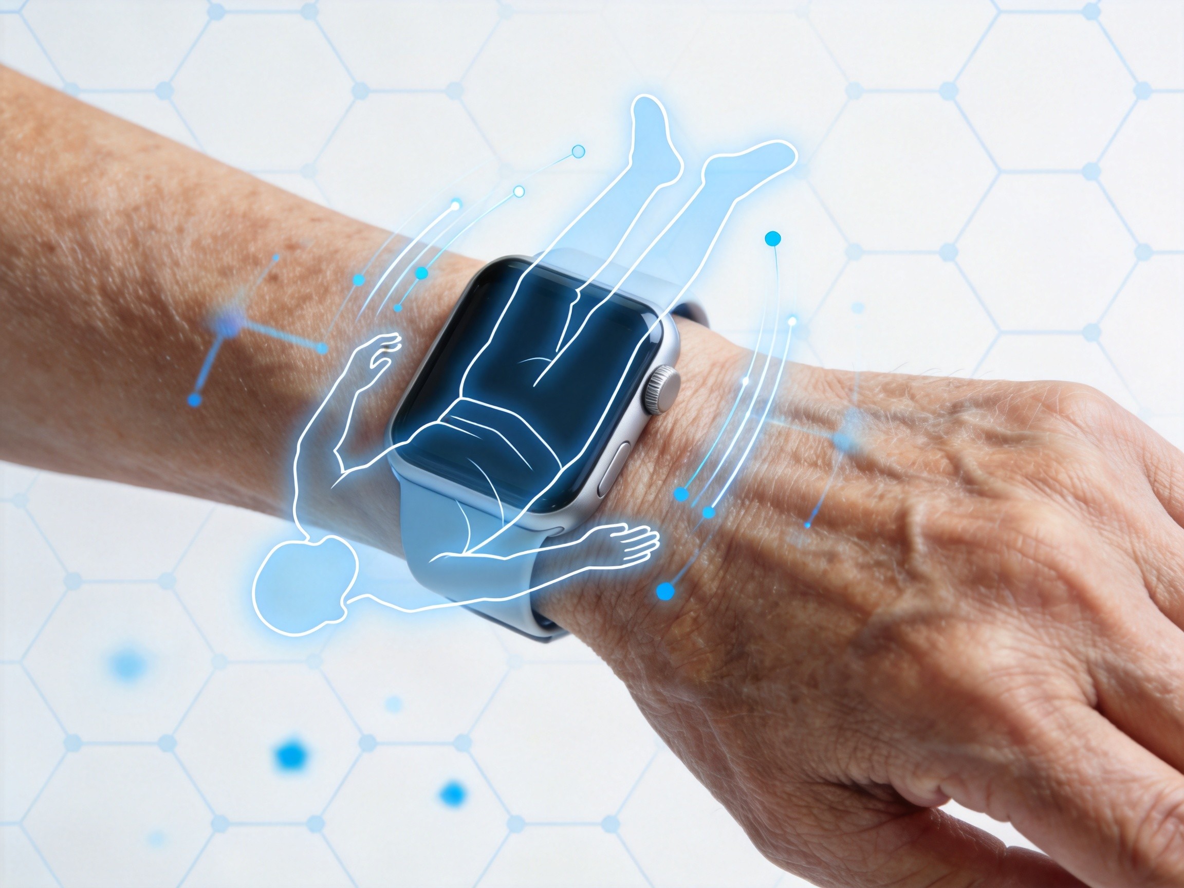Fall Detection Medical Wearable - Senior with Smartwatch