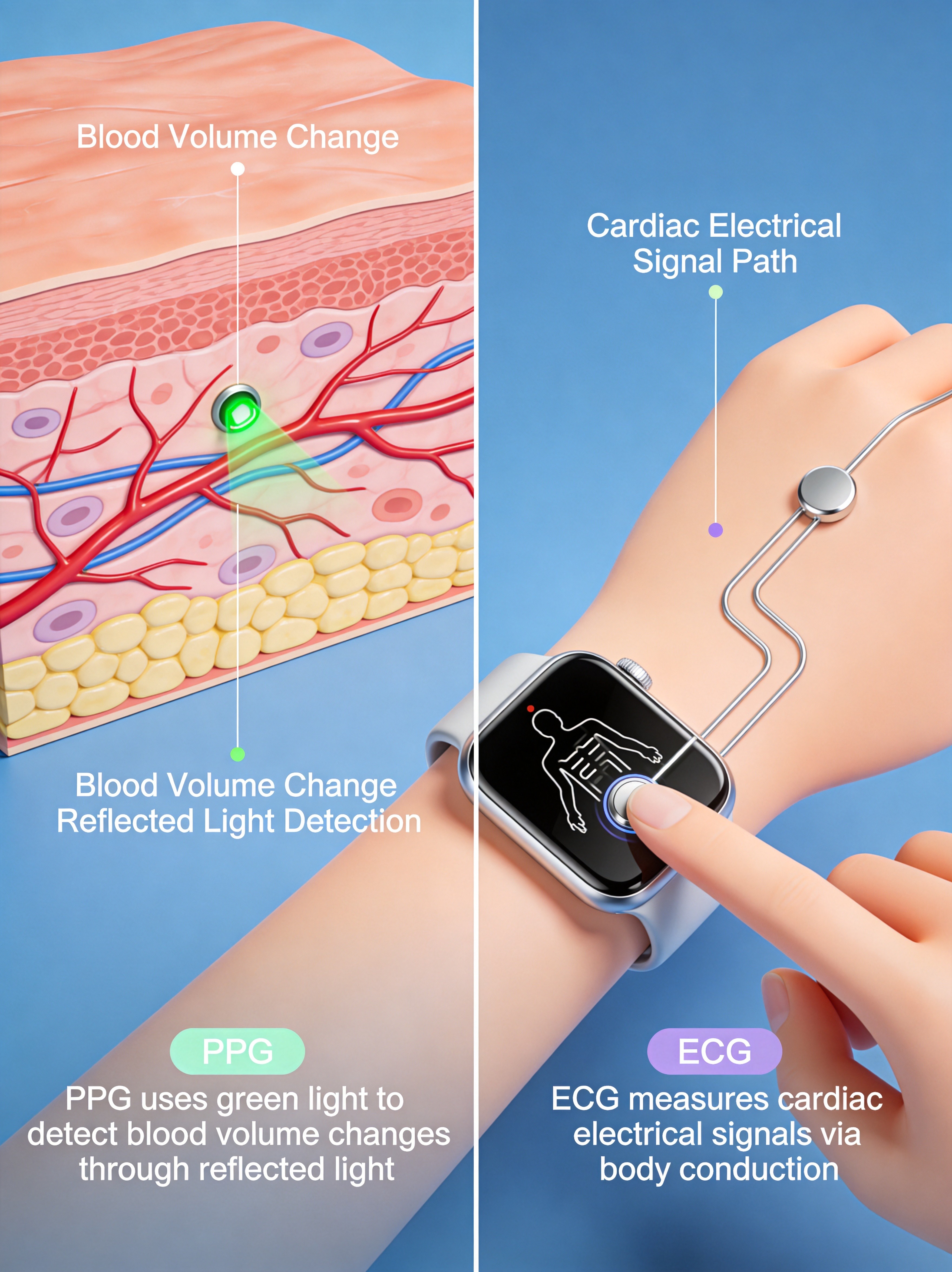 PPG vs ECG Technology Principles Comparison
