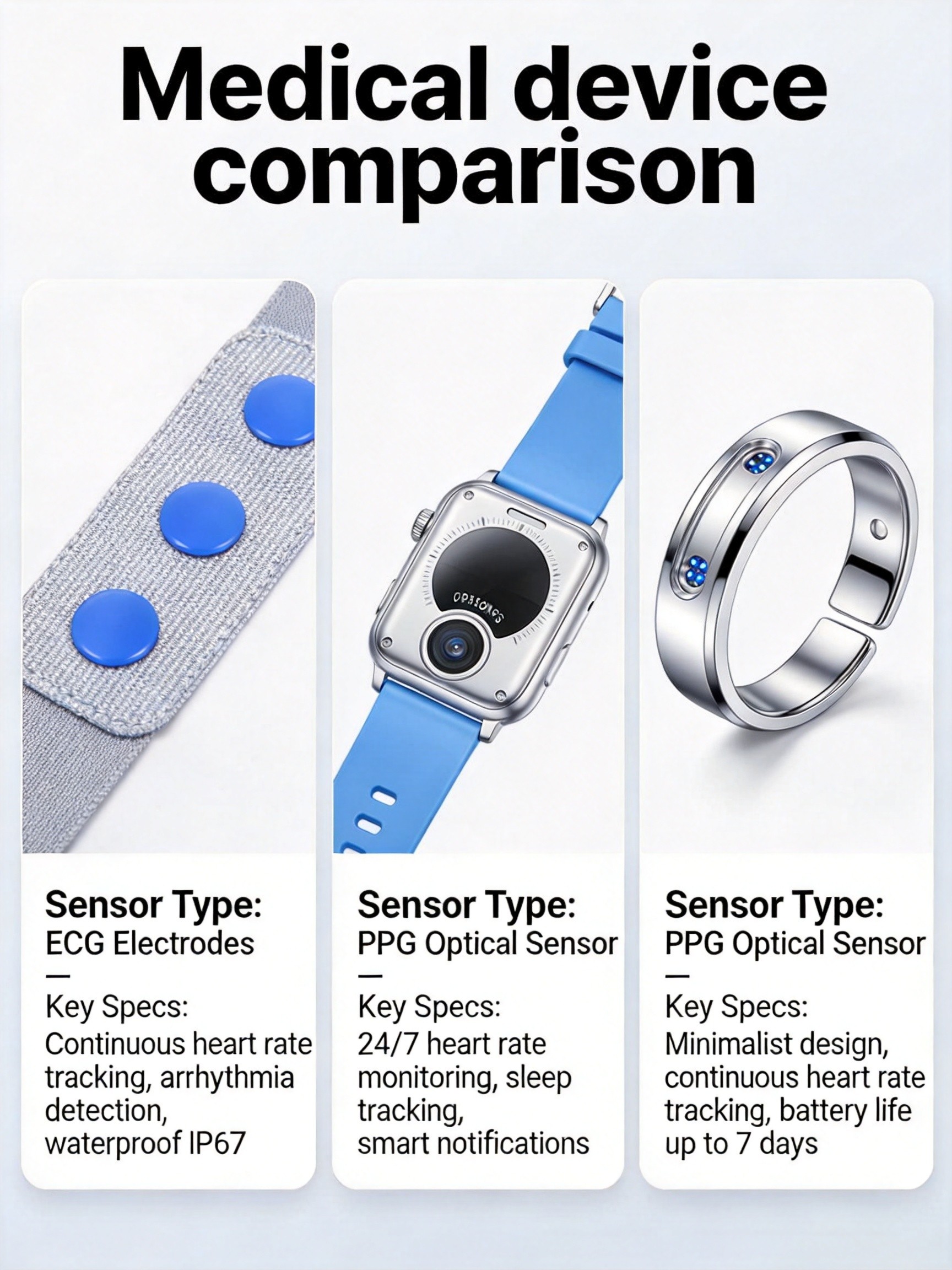 Heart Rate Monitor Form Factors Side by Side