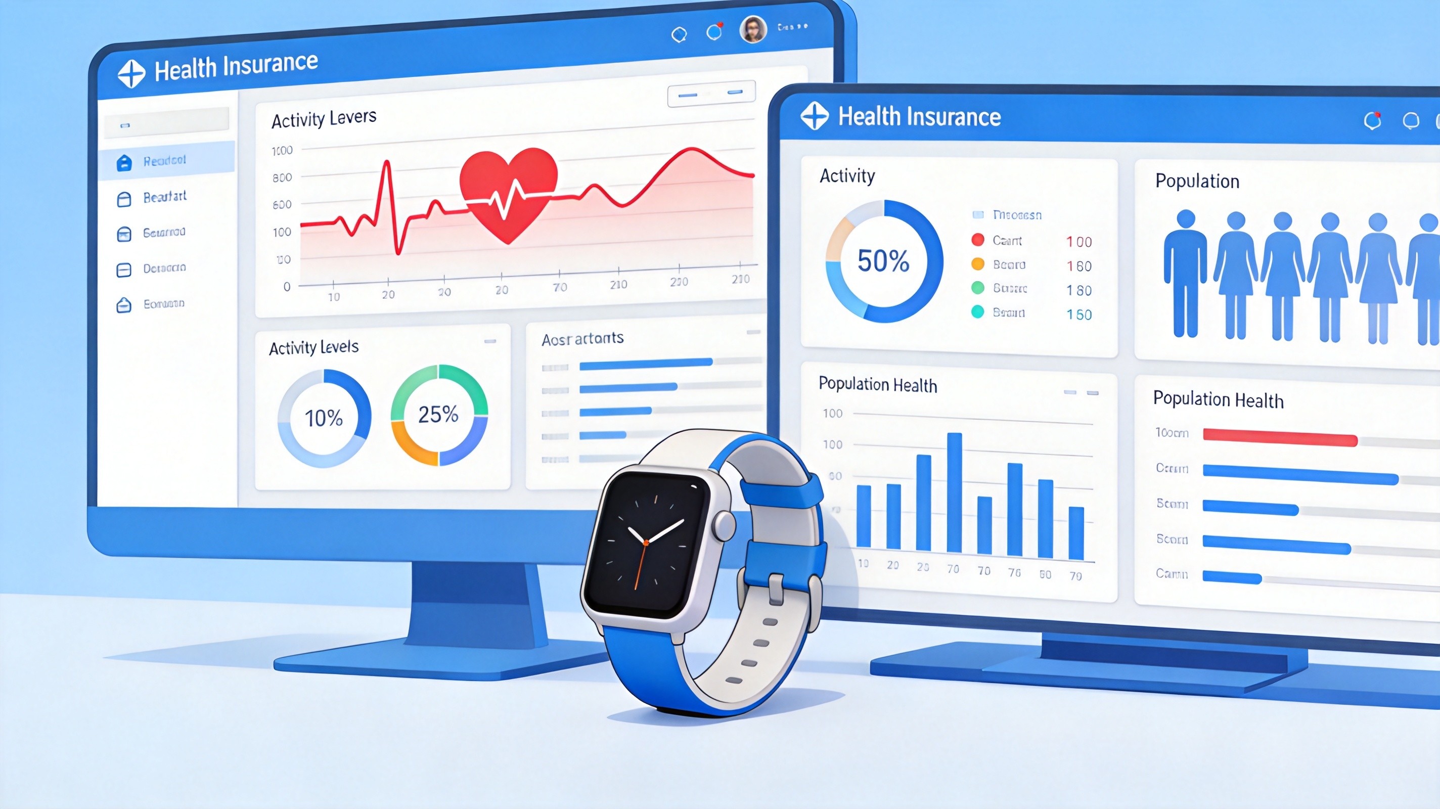 Health Insurance Data Dashboard - Wearable Metrics and Population Health Analytics