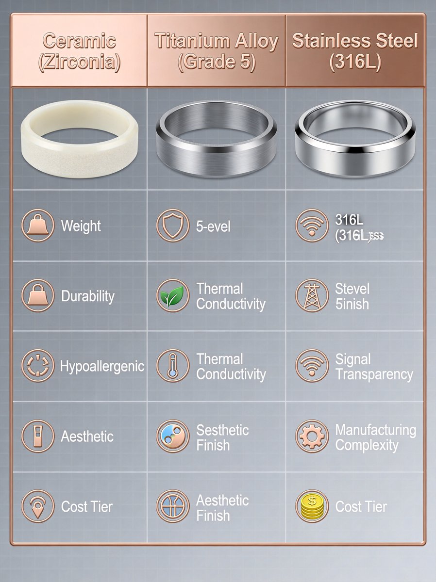 Smart Ring Housing Materials Comparison: Ceramic vs Titanium vs Stainless Steel