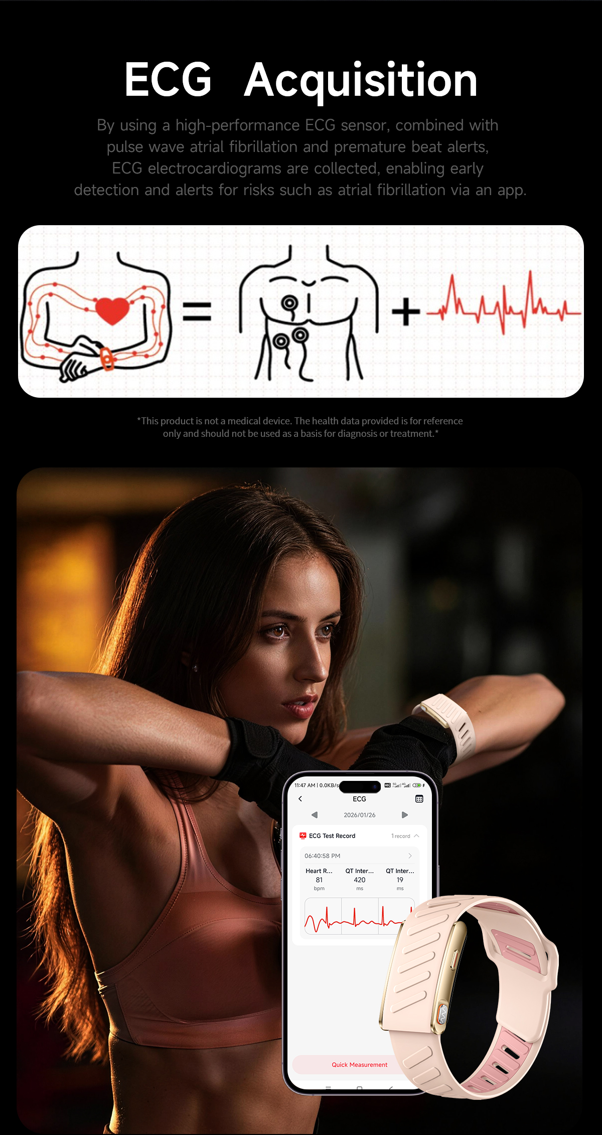 KR96PRO ECG Smart Band