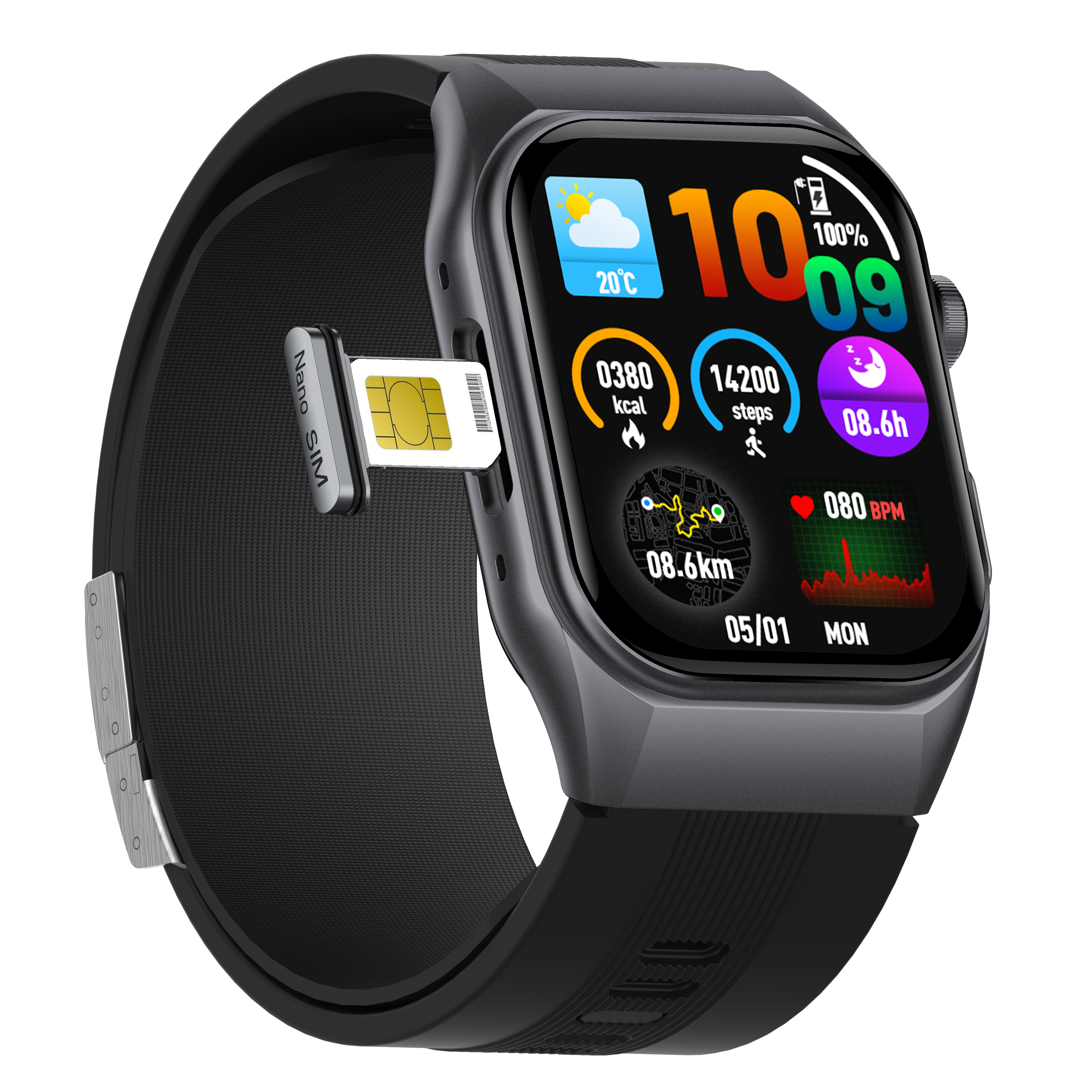 GS500 4G Air Pump Blood Pressure Smart Watch